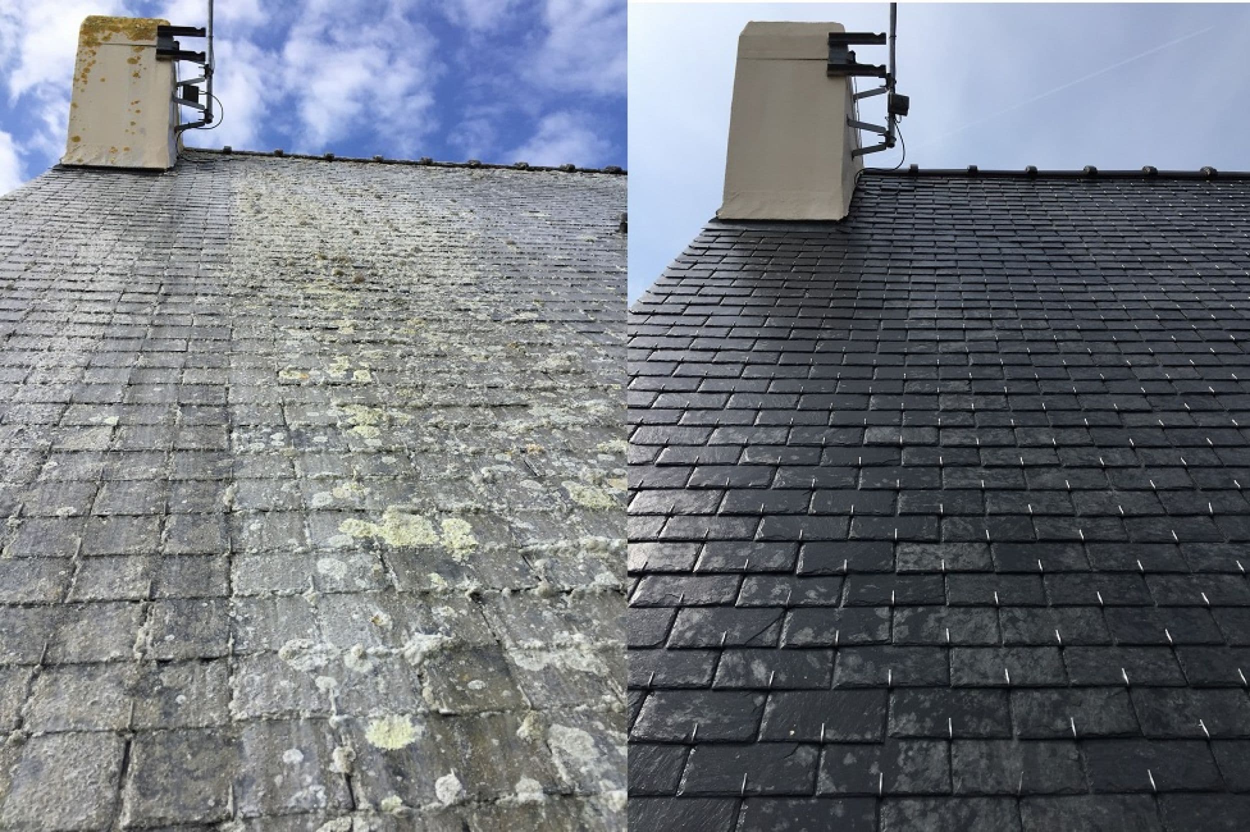 Nettoyage et démoussage toiture ardoise à Brest, Finistère - Solutions & Rénovations